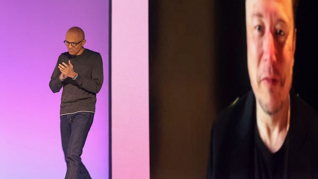 Microsoft-Chef Satya Nadella (links) und Elon Musk