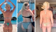 Daniela Katzenbergers Po war noch nie so knackig! Links sehen Sie die neueste, straffe Version.