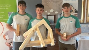 Die wackeren „gräflichen“ Drei – Lukas, Michael, Jonas (v.li.) (Bild: Graf-Holztechnik)