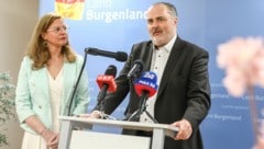 Die Baudirektion wird Teil der Landesholding. Diese und weitere Neuerungen präsentierten Landeshauptmann Doskozil und Stellvertreterin Haider-Wallner. (Bild: LMS)