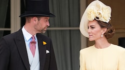 Prinzessin Kate nahm erstmals wieder an einer royalen Gartenparty teil. (Bild: APA/AFP/POOL/Aaron Chown)