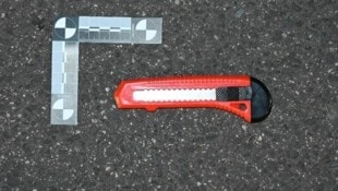 Mit dem Teppichmesser wurden dem Opfer tiefe Schnittwunden im Bereich des Kopfes, Halses und Oberkörpers verpasst. (Bild: LPD Wien)
