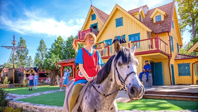 In der Astrid Lindgren Welt in Vimmerby werden Pippis Abenteuer im Freilufttheater inszeniert.