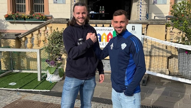 Volleyballer Max Thaller und Kicker Jürgen Heil feierten gemeinsam