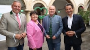 Prantner mit Roland Weißmann (re.) sowie der steirischen Regierungsspitze Mario Kunasek (FPÖ) ...