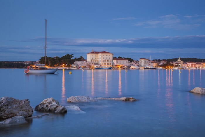 Poreč – Blick auf Hotel Palazzo von Insel Sveti Nikola 