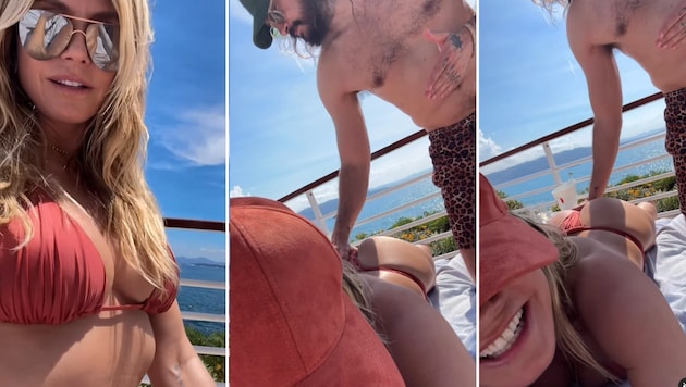 Heidi Klum ließ sich beim Sonnenbad in Cannes von ihrem Ehemann verwöhnen.