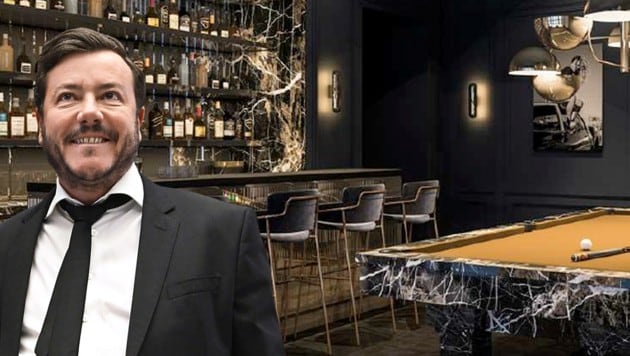 Eine Bar, ein Billardtisch: Benko suchte Inneneinrichtung für die Villa N aus  (Bild: Krone KREATIV/Apa, zVg)