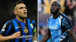 Lautaro Martinez (Inter) im Fernduell mit Romelu Lukaku (Napoli) (Bild: Krone KREATIV/APA/AFP/Piero CRUCIATTI, ASSOCIATED PRESS/Luca Bruno)