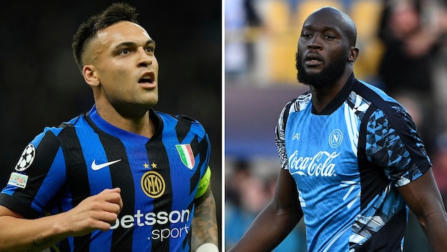Lautaro Martinez (Inter) im Fernduell mit Romelu Lukaku (Napoli)