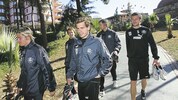 Jürgen (Mitte) und Gerald Säumel (re.) beim Sturm-Camp in Belek.