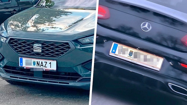 Fragwürdig, aber offensichtlich erlaubt sind Kennzeichen wie „NAZ 1“ oder ...