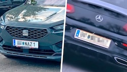 Fragwürdig, aber offensichtlich erlaubt sind Kennzeichen wie „NAZ 1“ oder ...