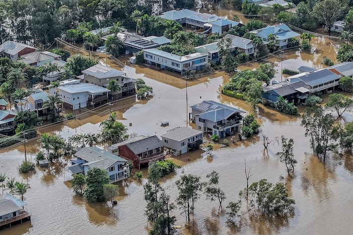 Ein überschwemmtes Gebiet in Port Macquarie, im Norden von Sydney
