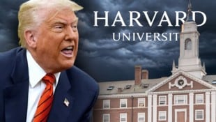 Dem US-Präsidenten ist die prestigeträchtigste US-Hochschule der Welt ein Dorn im Auge. (Bild: Krone KREATIV/stock.adobe.com, AP/Evan Vucci)