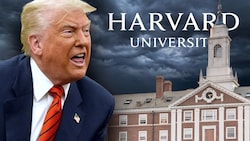 Dem US-Präsidenten ist die prestigeträchtigste Hochschule der Welt ein Dorn im Auge. (Bild: Krone KREATIV/stock.adobe.com, AP/Evan Vucci)