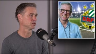 Harald Cerny ist davon überzeugt, dass Peter Stöger Rapid helfen kann. (Bild: krone.tv, GEPA Pictures, SK Rapid)