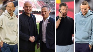 Für die Bullen in dieser Saison tätig (gewesen): Letsch, Schröder, Reiter, Seonbuchner und Lijnders.  (Bild: Krone KREATIV/Andreas Tröster)