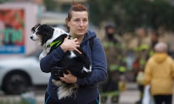 Ihren Hund konnte die Ukrainerin bei der Drohnenattacke in Sicherheit bringen.