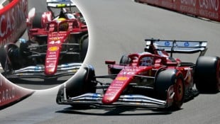 Charles Leclerc (re.) holt die Bestzeit im dritten Training von Monaco, während sein Teamkollege ...