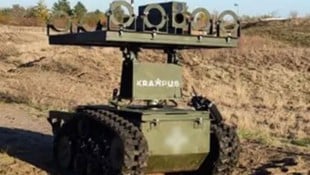 Der Krampus-Roboter ohne seine Bewaffnung: vier RPV-16-Aerosolbombenwerfer (Bild: mod.gov.ua)