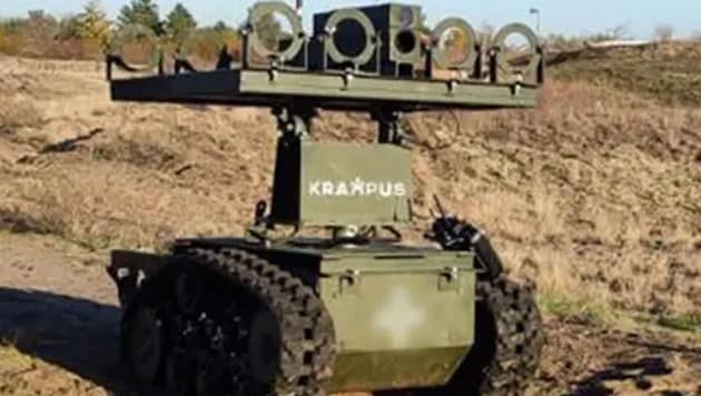 Der Krampus-Roboter ohne seine Bewaffnung: vier RPV-16-Aerosolbombenwerfer