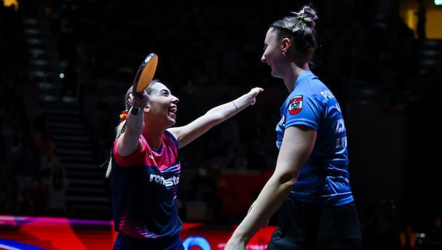 Sofia Polcanova und Bernadette Szöcs sind im WM-Doppelfinale.