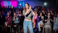 Christiane Ischep beim Speaker Slam, also einem Rednerwettstreit, in Wiesbaden: Das erste Mal ...