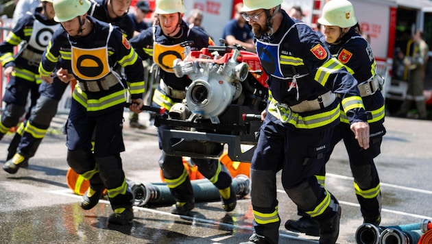 So sehen Sieger aus! Die FF Kalvarienberg holte den Bezirkssieg von Klagenfurt-Stadt.