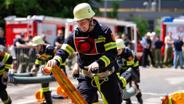 Ob Wettbewerb oder Ernstfall: Die Feuerwehrleute nehmen beides ernst. Gut so! (Bild: ÖA Team Klagenfurt)