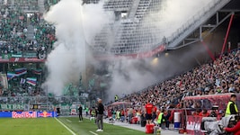 Rapid-Fans sorgten in Salzburg wieder einmal für Wirbel. (Bild: Tröster Andreas)
