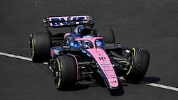 Pierre Gasly schaffte es auch mit nur drei Reifen in die Box zu fahren.