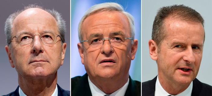 Die Manager Hans Dieter Pötsch, Martin Winterkorn und Herbert Diess