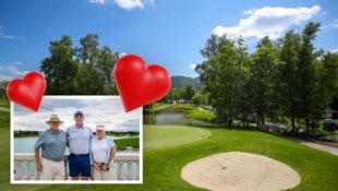 Mary und Peter Straka, Eltern von Österreichs Golfstar Sepp Straka, lernten sich 1989 im GC Gut Altentann in Henndorf am Wallersee kennen. (Bild: Krone KREATIV/GEPA, Mario Urbantschitsch)