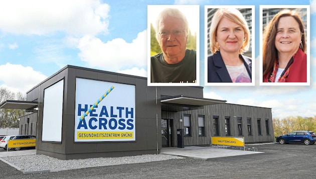 Der ehemalige Primarius Hans-Martin Vischer (links) sowie Parteichefin Helga Krismer und Gesundheitssprecherin Silvia Moser (von links) von den Grünen NÖ fordern Aufklärung.