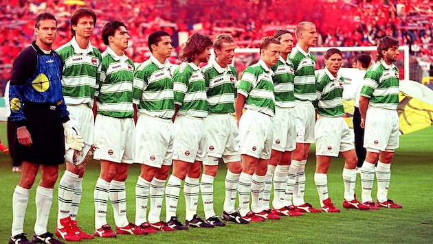 Rapids Startelf im Europacup-Finale 1996.