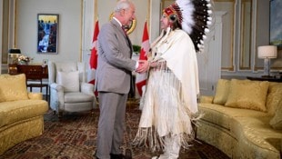 König Charles III. bei einem bedeutsamen Treffen in Kanada: In der Rideau Hall in Ottawa ...