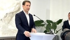 Sebastian Kurz bei der Pressekonferenz in seinem Büro in Wien