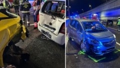 Zwei Pkw-Lenker wurden durch die starke Kollision mit schweren bzw. leichten Verletzungen in ...
