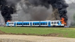 An beiden Enden brannte die S-Bahn-Garnitur.