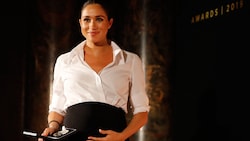 Herzogin Meghan bei einem Auftritt als sie mit ihrem Sohn Archie schwanger war.  (Bild: APA/POOL/AFP/Tolga AKMEN)