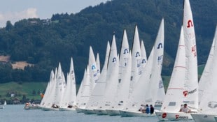 Die imaginäre Startlinie am Traunsee wird bei der WM rund 600 m breit sein. 