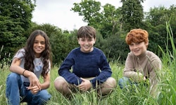 Die jungen Darsteller von Hermine Granger, Harry Potter und Ron Weasley: Arabella Stanton, ...
