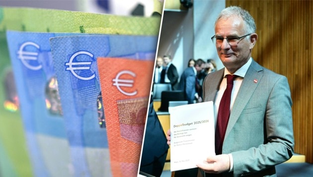 Nicht alle Einsparungen sind auch tatsächlich welche. Am Ende geht sich das aber im Budget aus. (Bild: Krone KREATIV/APA)