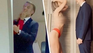 Fast nackt auf High Heels – Annemarie Carpendale spielt die „Brigitte“-Szene nach! (Bild: Krone KREATIV/KameraOne www.instagram.com/wayne_interessiert_s)