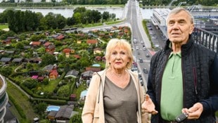 Ihr Garten muss der Stadtbahn weichen: Edith und Ernst Lasch. (Bild: Krone KREATIV/Markus Wenzel (2))