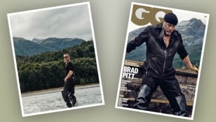 Für das „GQ“ posierte Brad Pitt (61!) maskulin und verwegen in Fischerstiefeln ...