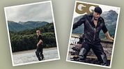 Für das „GQ“ posierte Brad Pitt (61!) maskulin und verwegen in Fischerstiefeln ... (Bild: Krone KREATIV/Nathaniel Goldenberg/GQ)