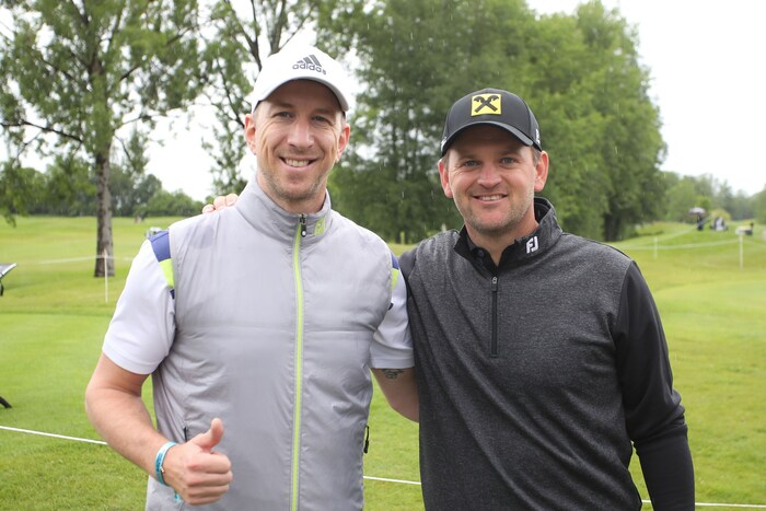 Das Pro-Am am Mittwoch spielte Bernd Wiesberger (re.) mit Ex-Fußballprofi Marc Janko.
