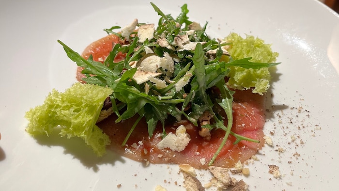 Kalbscarpaccio mit Bärlauch